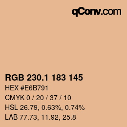 カラーコード: RGB 230.1 183 145 | qconv.com
