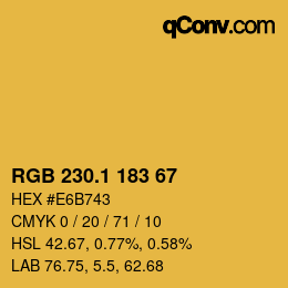 カラーコード: RGB 230.1 183 67 | qconv.com