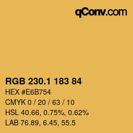 カラーコード: RGB 230.1 183 84 | qconv.com