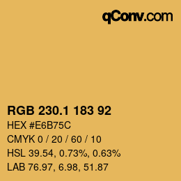 カラーコード: RGB 230.1 183 92 | qconv.com