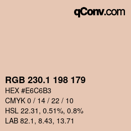 Color code: RGB 230.1 198 179 | qconv.com