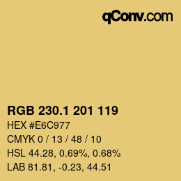 カラーコード: RGB 230.1 201 119 | qconv.com