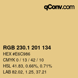 カラーコード: RGB 230.1 201 134 | qconv.com