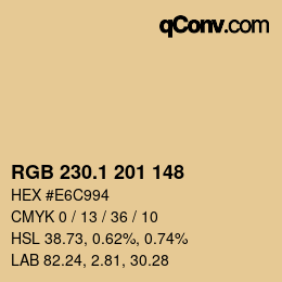 カラーコード: RGB 230.1 201 148 | qconv.com