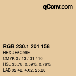 Código de color: RGB 230.1 201 158 | qconv.com