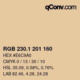 カラーコード: RGB 230.1 201 160 | qconv.com