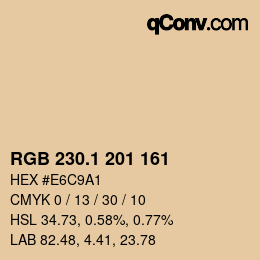 カラーコード: RGB 230.1 201 161 | qconv.com