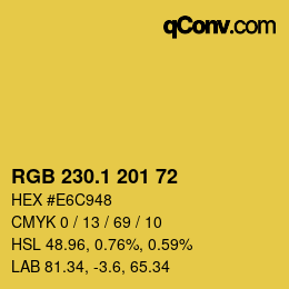 カラーコード: RGB 230.1 201 72 | qconv.com