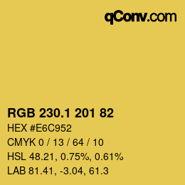 カラーコード: RGB 230.1 201 82 | qconv.com