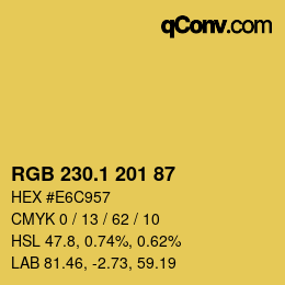 カラーコード: RGB 230.1 201 87 | qconv.com