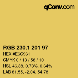 カラーコード: RGB 230.1 201 97 | qconv.com