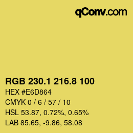 カラーコード: RGB 230.1 216.8 100 | qconv.com