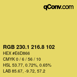 カラーコード: RGB 230.1 216.8 102 | qconv.com