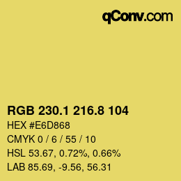 カラーコード: RGB 230.1 216.8 104 | qconv.com