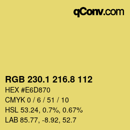 カラーコード: RGB 230.1 216.8 112 | qconv.com
