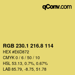 カラーコード: RGB 230.1 216.8 114 | qconv.com