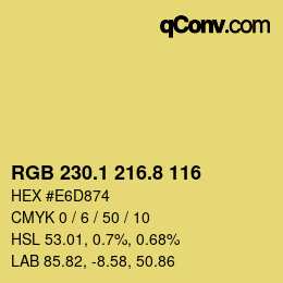 カラーコード: RGB 230.1 216.8 116 | qconv.com