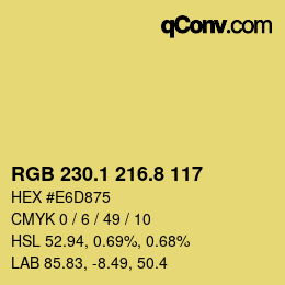カラーコード: RGB 230.1 216.8 117 | qconv.com