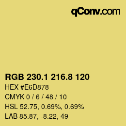 カラーコード: RGB 230.1 216.8 120 | qconv.com
