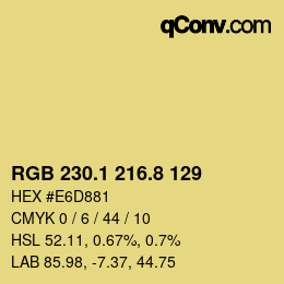 カラーコード: RGB 230.1 216.8 129 | qconv.com