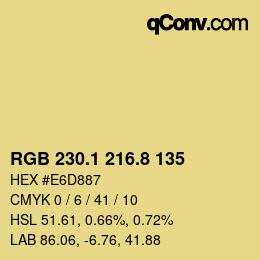 カラーコード: RGB 230.1 216.8 135 | qconv.com