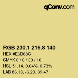 Color code: RGB 230.1 216.8 140 | qconv.com