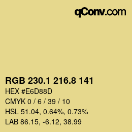 Color code: RGB 230.1 216.8 141 | qconv.com