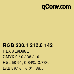 Color code: RGB 230.1 216.8 142 | qconv.com