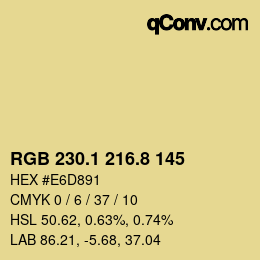Color code: RGB 230.1 216.8 145 | qconv.com