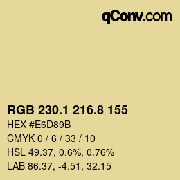 カラーコード: RGB 230.1 216.8 155 | qconv.com