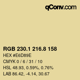 Color code: RGB 230.1 216.8 158 | qconv.com