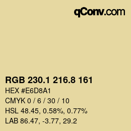 Código de color: RGB 230.1 216.8 161 | qconv.com