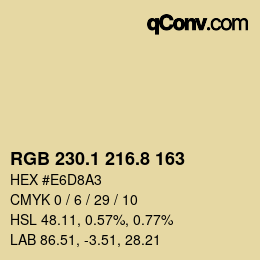 Color code: RGB 230.1 216.8 163 | qconv.com