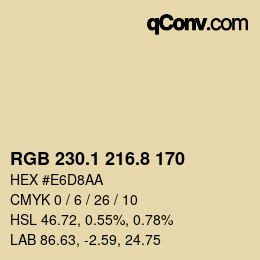 Farbcode: RGB 230.1 216.8 170 | qconv.com