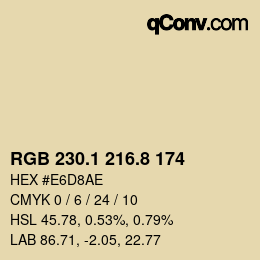 Farbcode: RGB 230.1 216.8 174 | qconv.com