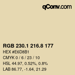 Farbcode: RGB 230.1 216.8 177 | qconv.com