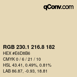 Color code: RGB 230.1 216.8 182 | qconv.com