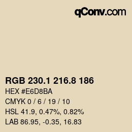 Farbcode: RGB 230.1 216.8 186 | qconv.com