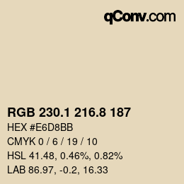 Color code: RGB 230.1 216.8 187 | qconv.com