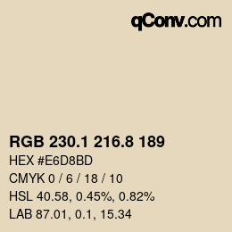 Color code: RGB 230.1 216.8 189 | qconv.com