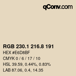 Color code: RGB 230.1 216.8 191 | qconv.com