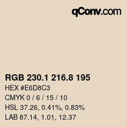 Color code: RGB 230.1 216.8 195 | qconv.com