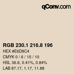 Farbcode: RGB 230.1 216.8 196 | qconv.com