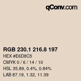 Farbcode: RGB 230.1 216.8 197 | qconv.com