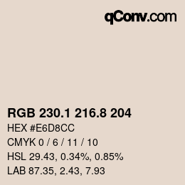 Color code: RGB 230.1 216.8 204 | qconv.com