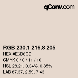 Farbcode: RGB 230.1 216.8 205 | qconv.com