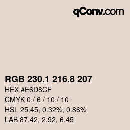 Color code: RGB 230.1 216.8 207 | qconv.com