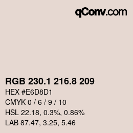 Color code: RGB 230.1 216.8 209 | qconv.com