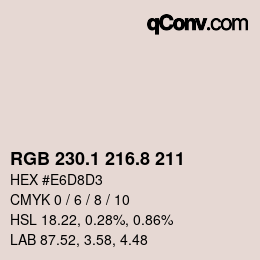 Color code: RGB 230.1 216.8 211 | qconv.com