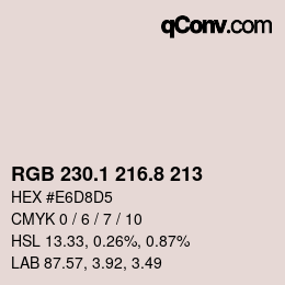 Color code: RGB 230.1 216.8 213 | qconv.com